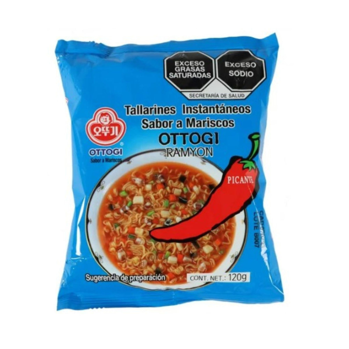 Ramen Coreano Otoki Sabor Caldo de Mariscos Bolsa 120G